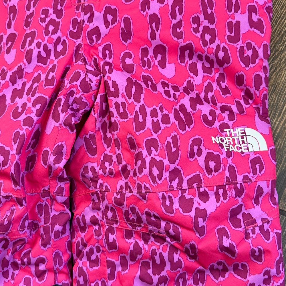 The North Face Toddlers’ Snowquest Pink Leopard Insulated Snow Bibs—4T - Picture 4 of 11